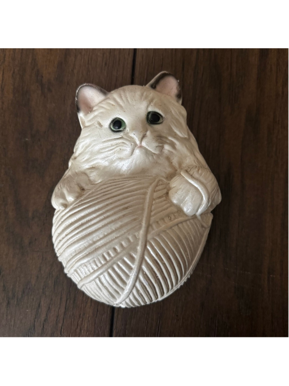 Vintage Ceramic Cat Yarn Holder